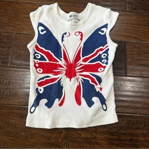 Amy Byer Kids Tank Top with Butterfly Design‎ - White, Red, Blue